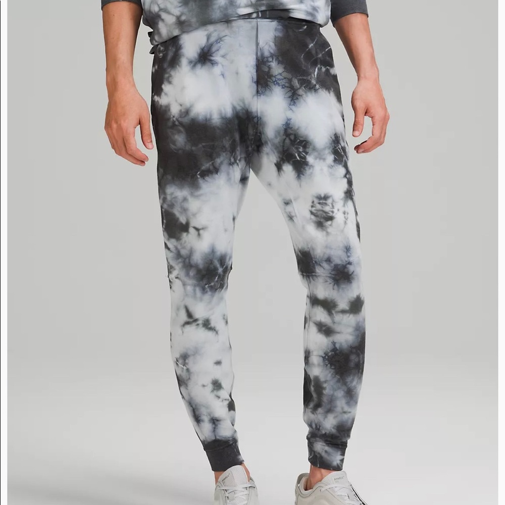 lululemon athletica Men's Black & White Tie-Dye Joggers
